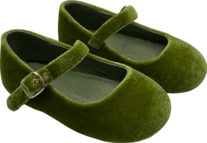 Age of Innocence Green Eva Velvet Ballerina Shoes UK 7 EU 24 