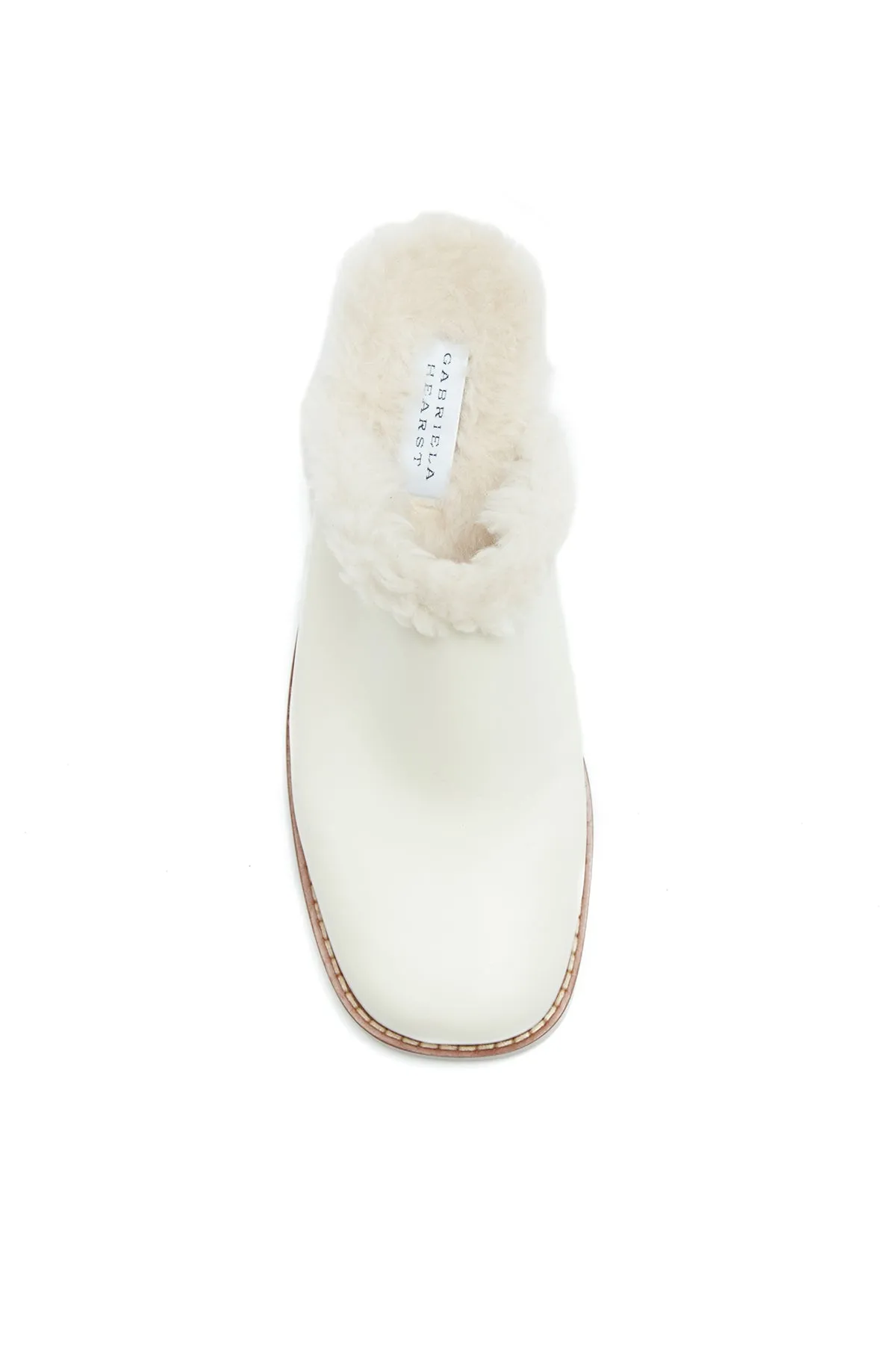 Armin Mules in Cream Leather with Wool Fur
