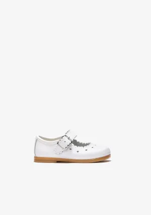 Baby's White Buckle Waves Shoes Napa
