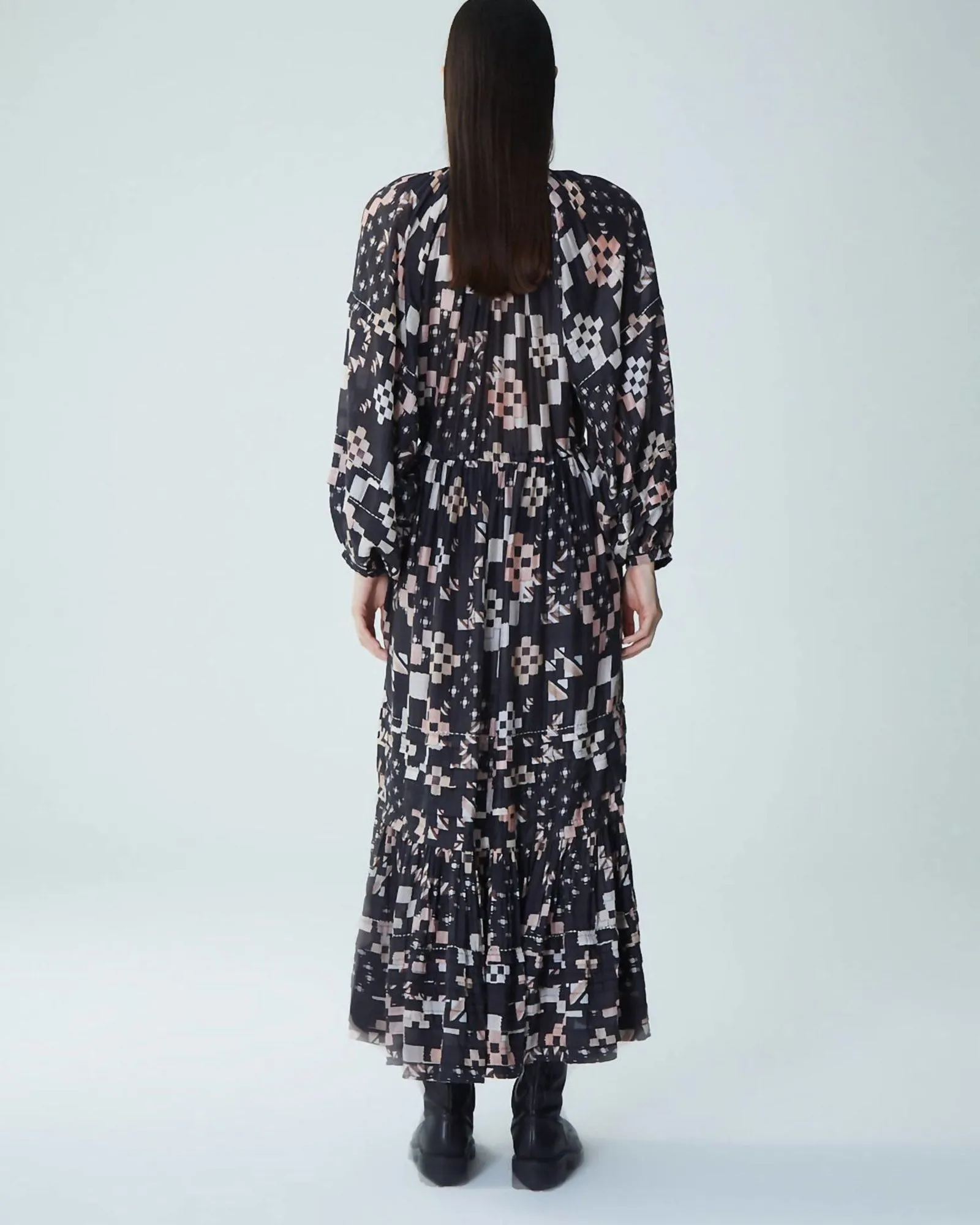 Bermejo Neris Midi Dress in Black Night | Black Night