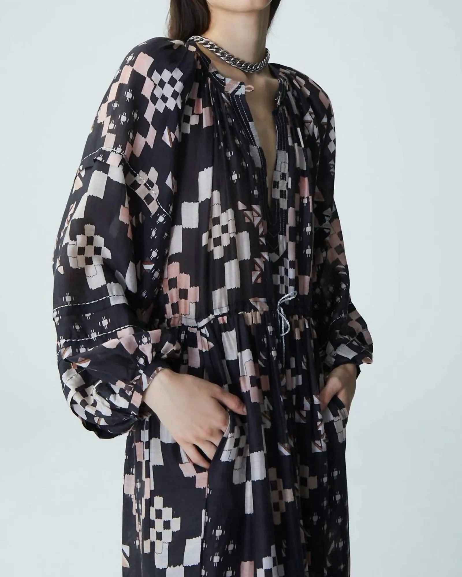 Bermejo Neris Midi Dress in Black Night | Black Night