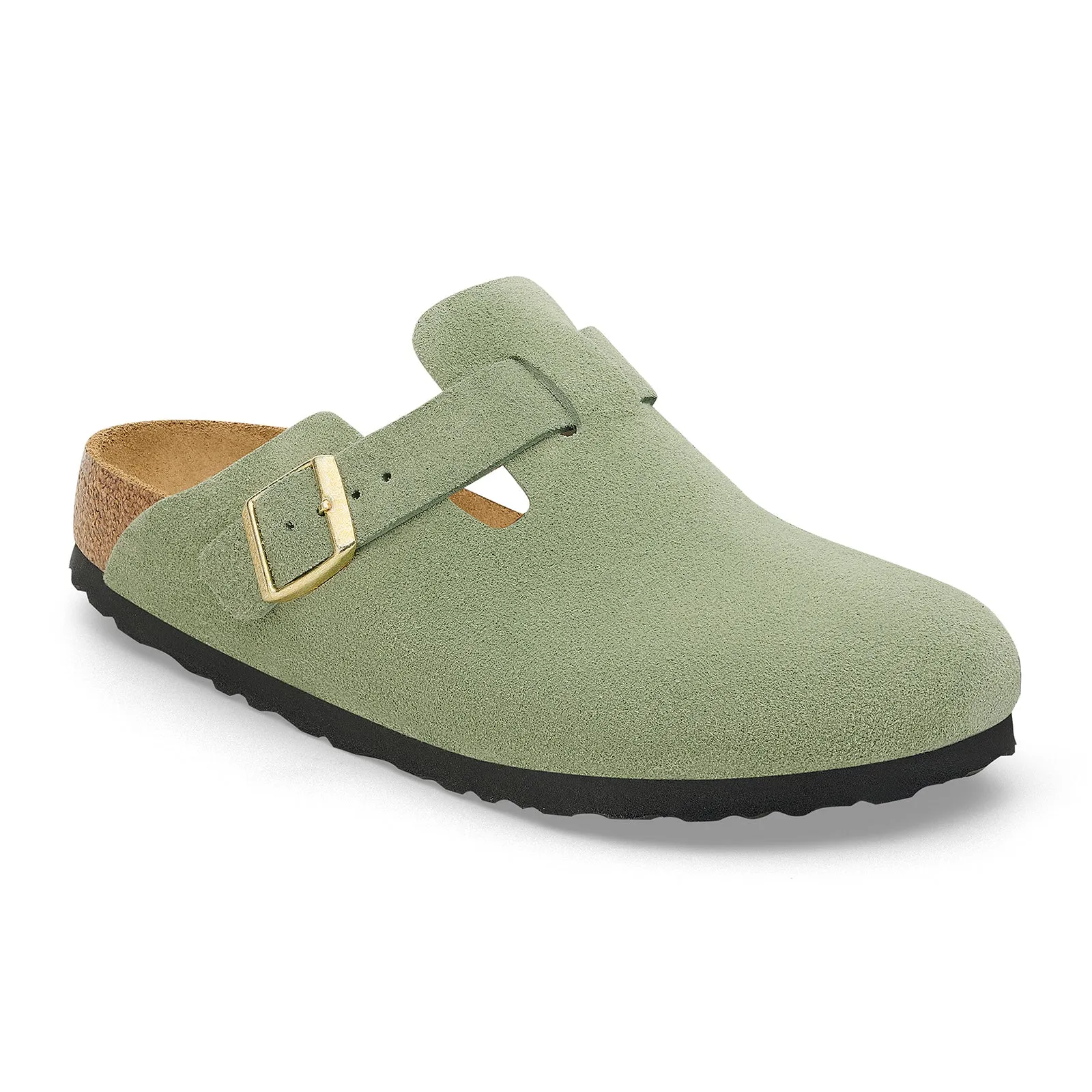 Birkenstock Boston Soft Footbed Narrow Clog (Women) - Green Tea Suede