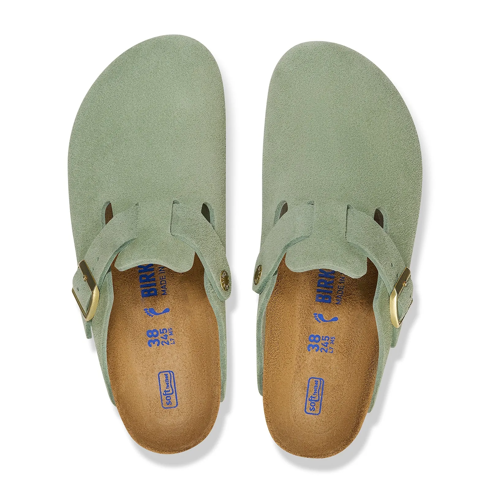 Birkenstock Boston Soft Footbed Narrow Clog (Women) - Green Tea Suede