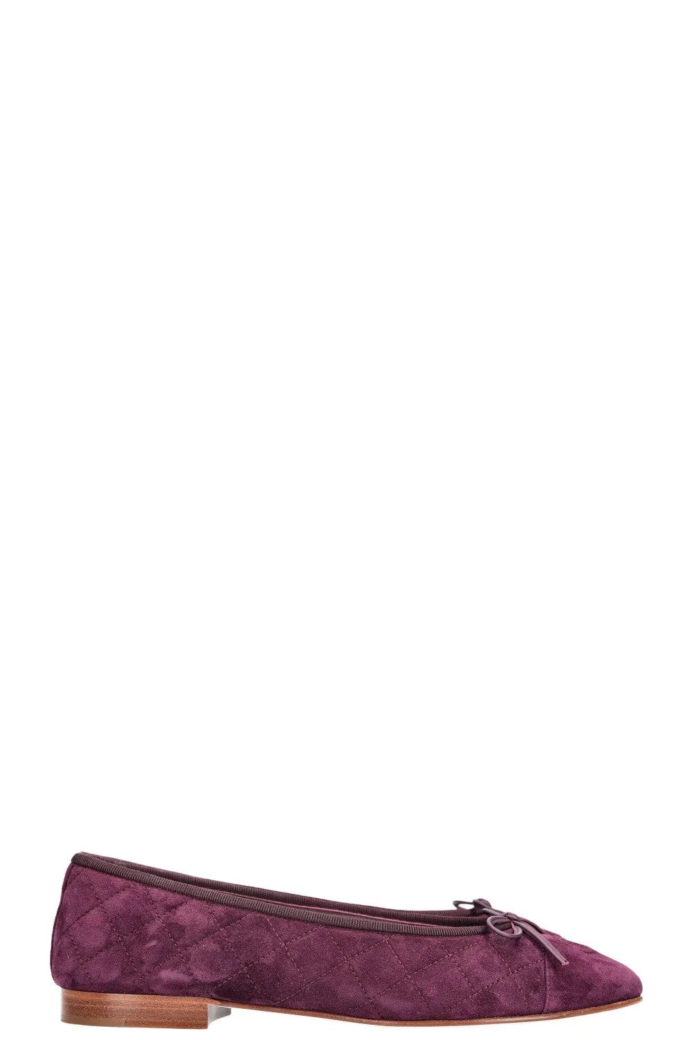 CHANEL Classic Flats Suede Purple