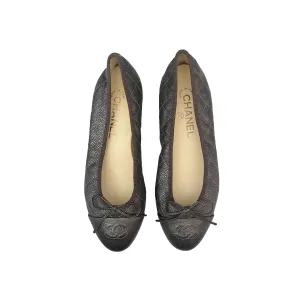 Chanel Silver Classic Flats