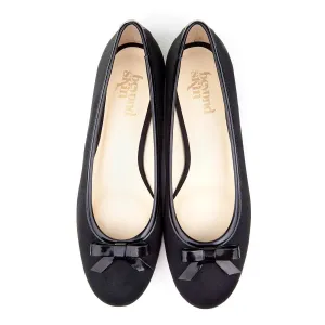 Chloe Black Faux Suede Bow Vegan Shoes