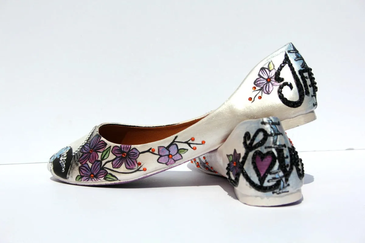 Frankenstein's Bride Crystal Ballet Flat