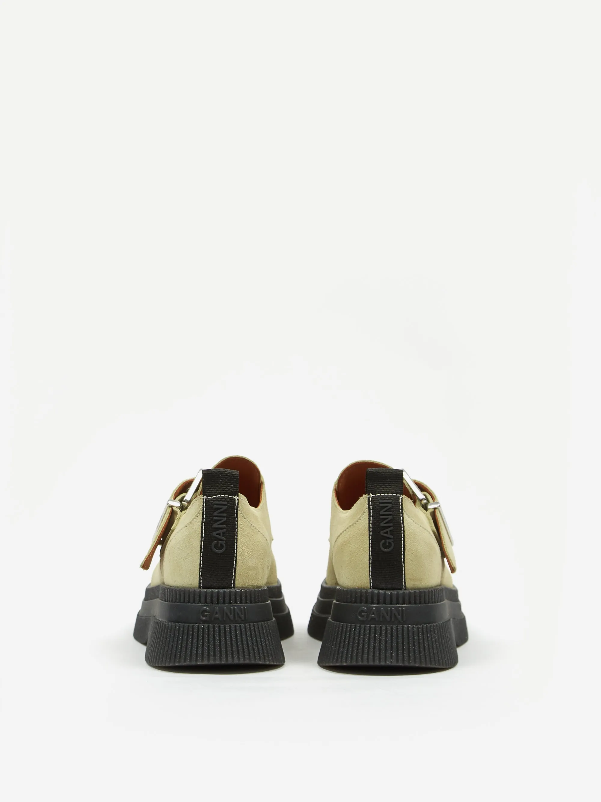 Ganni Suede Monk Strap Creeper - Bog