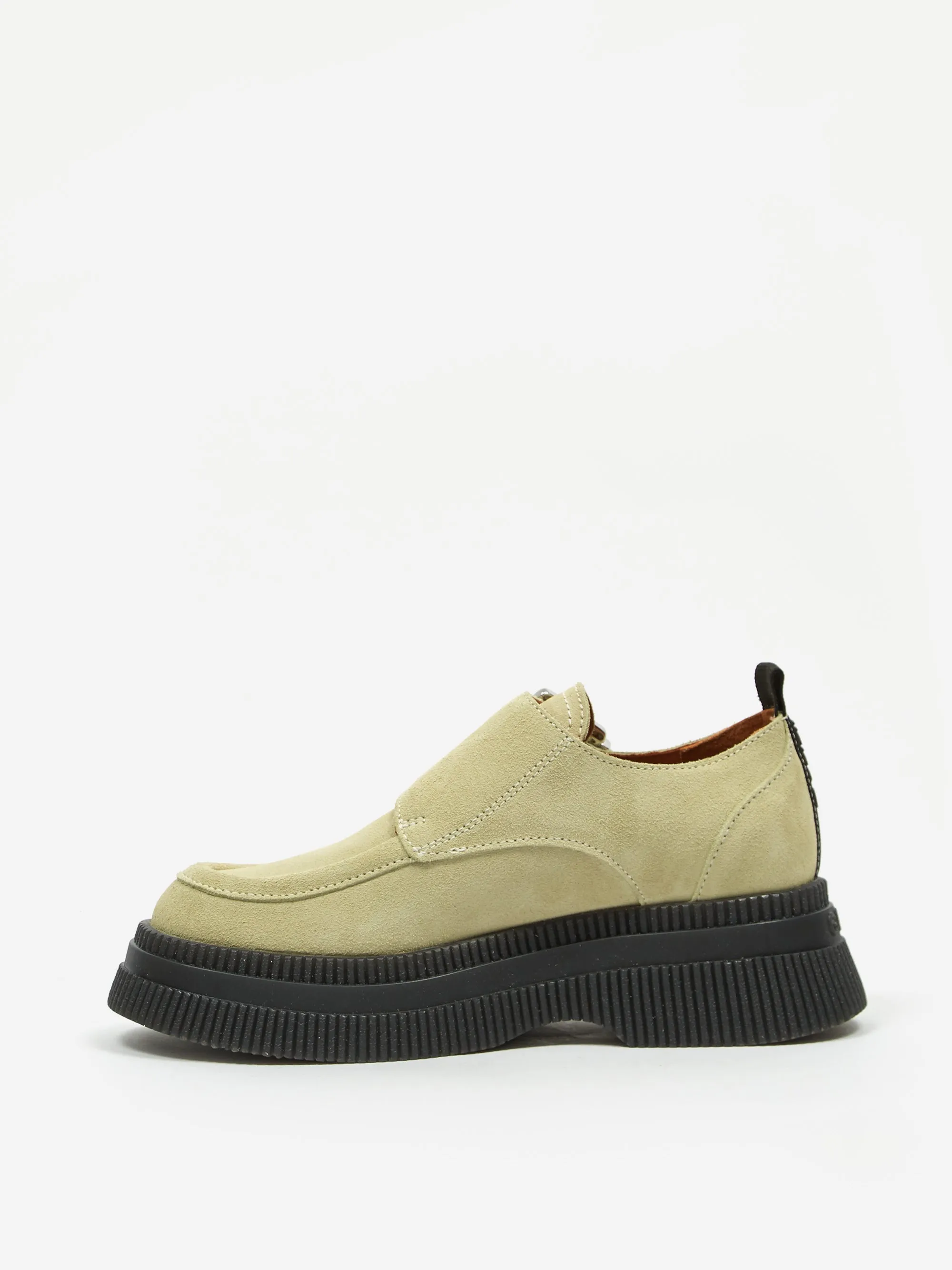 Ganni Suede Monk Strap Creeper - Bog