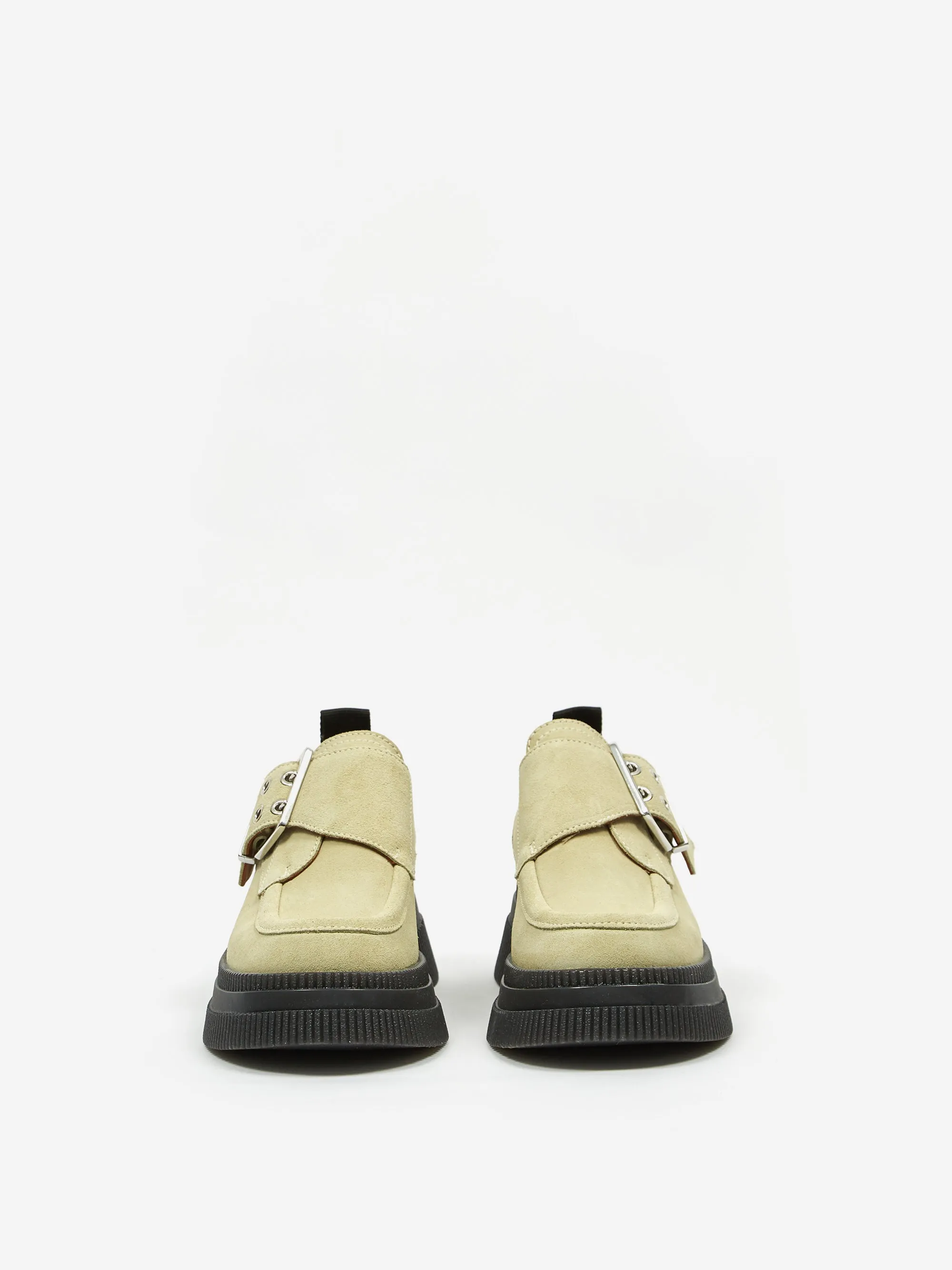 Ganni Suede Monk Strap Creeper - Bog