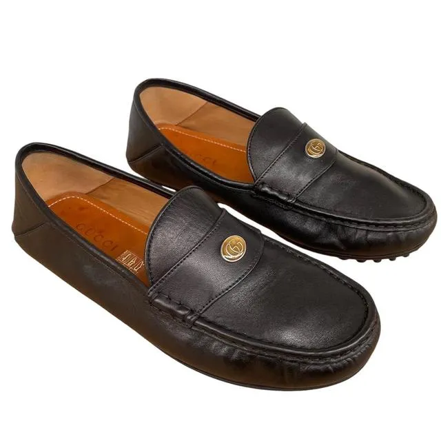 Gucci Interlocking G Leather Moccasins Loafers UK 8