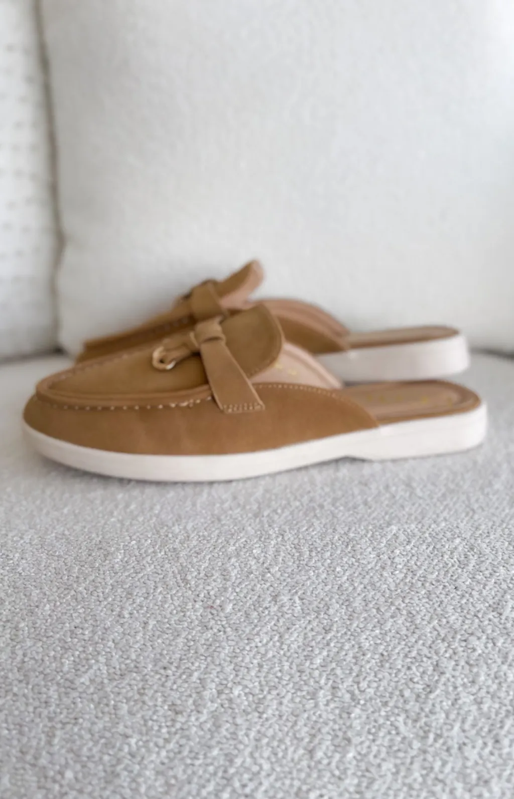 Irene Suede Tan Mules