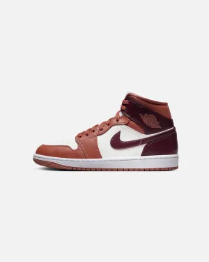 Jordan Women's Air Jordan 1 Mid Dusty Peach/Sail/White/Night Maroon