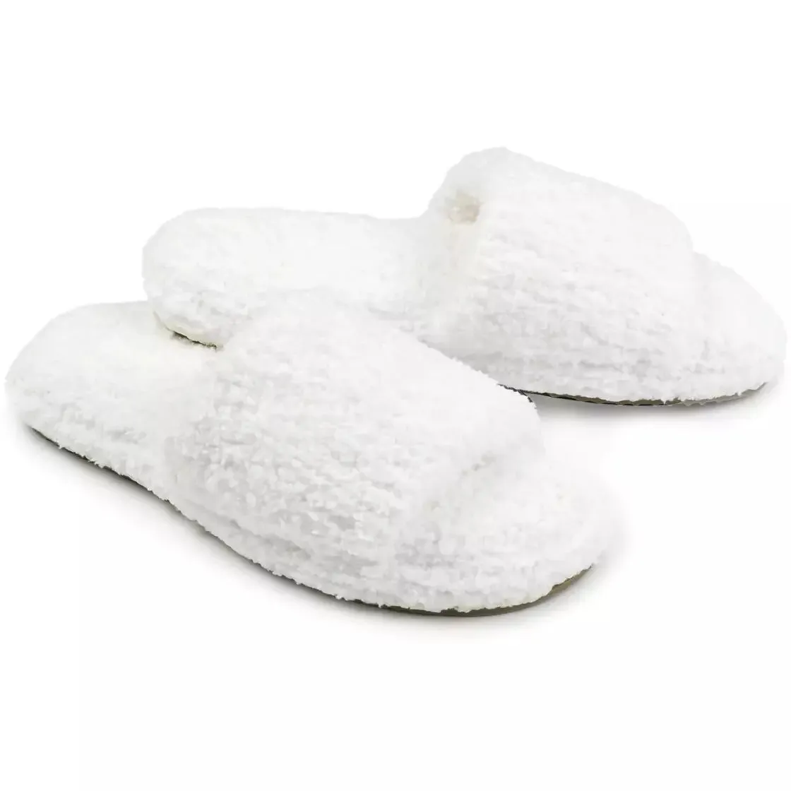 Kashwere Ultra Soft White Plush Spa Slippers