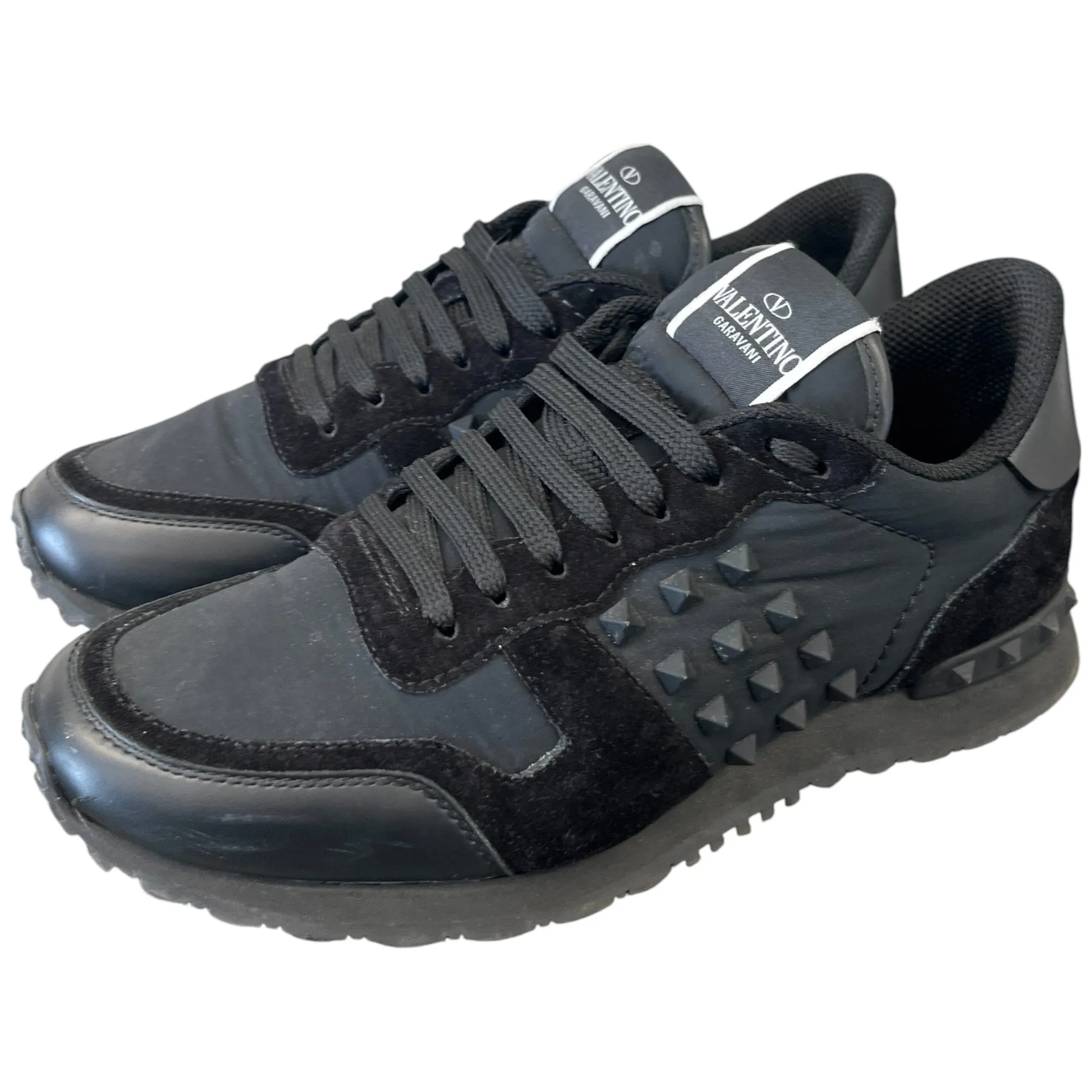 Men's Rockstud Low Trainers Black Size EU 40 / UK 6