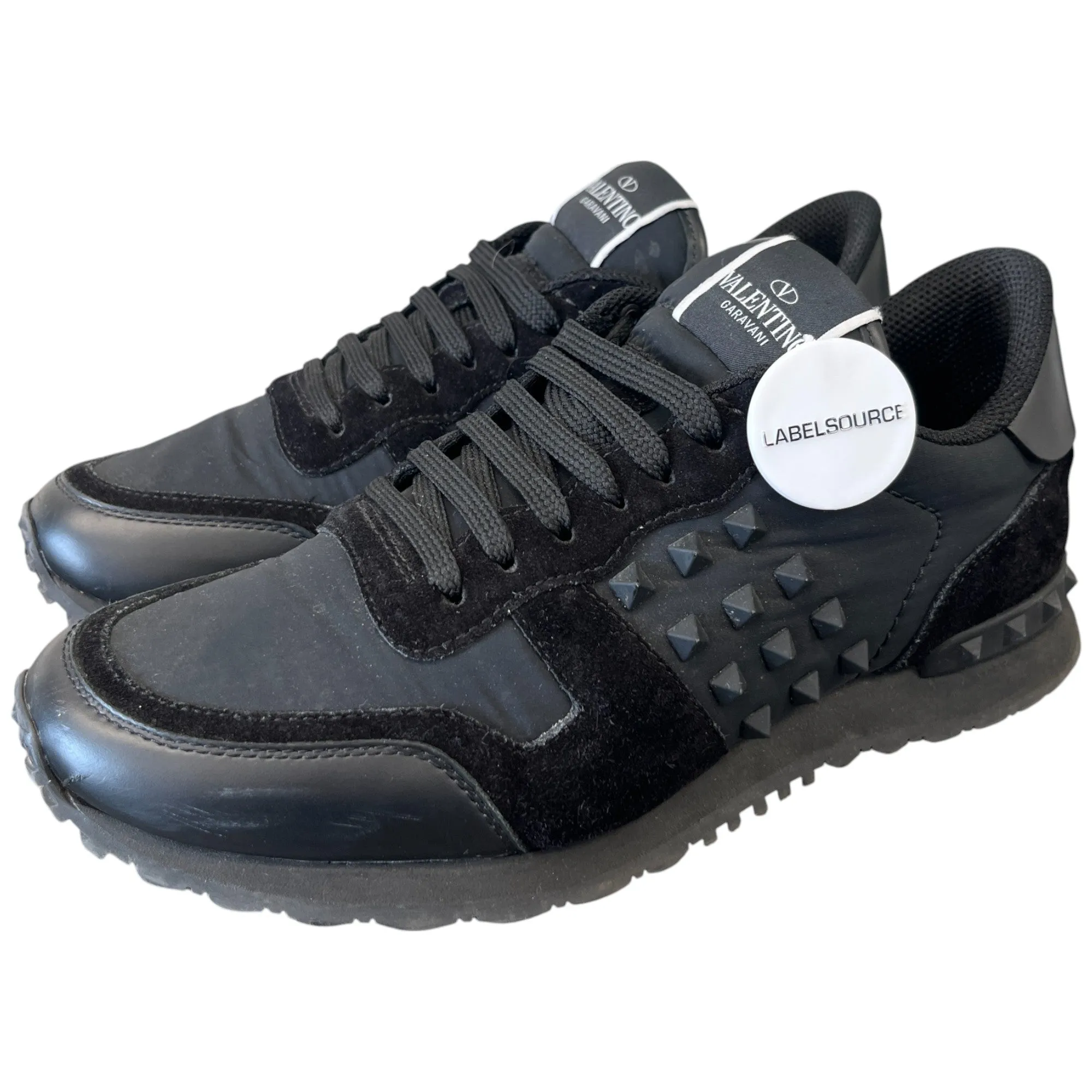 Men's Rockstud Low Trainers Black Size EU 40 / UK 6