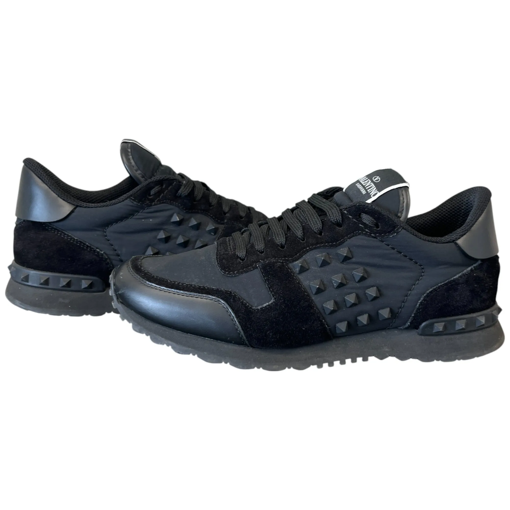 Men's Rockstud Low Trainers Black Size EU 40 / UK 6
