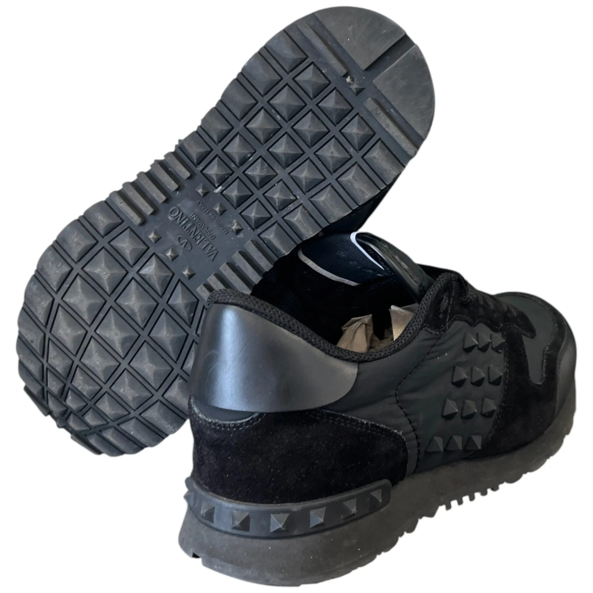 Men's Rockstud Low Trainers Black Size EU 40 / UK 6