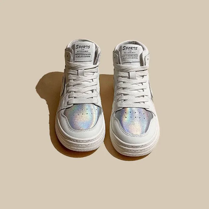 Panda Leather Hip-Hop All-Match High-Top Women's Shoes