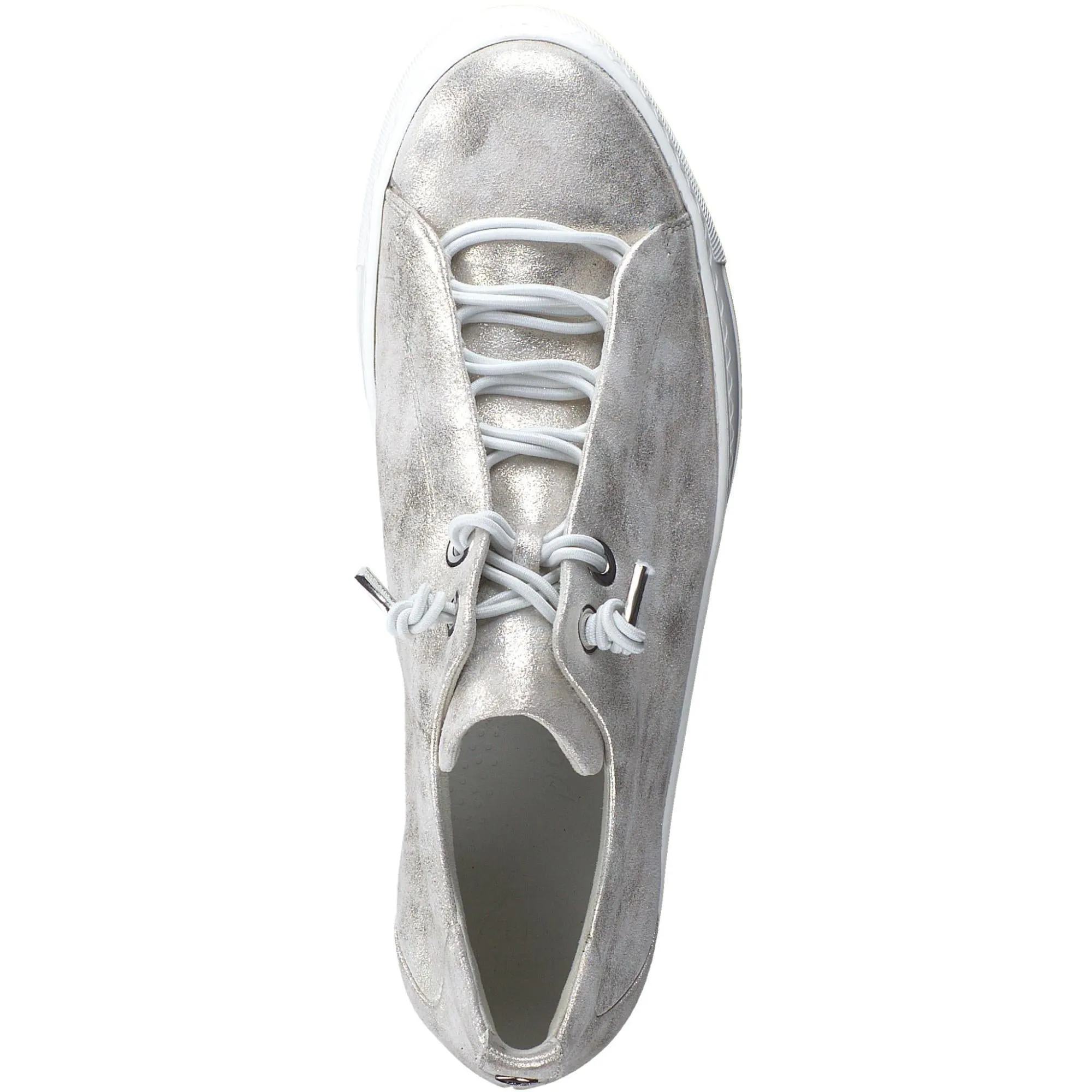 PAUL GREEN Gold Metallic Leather Trainer 5017