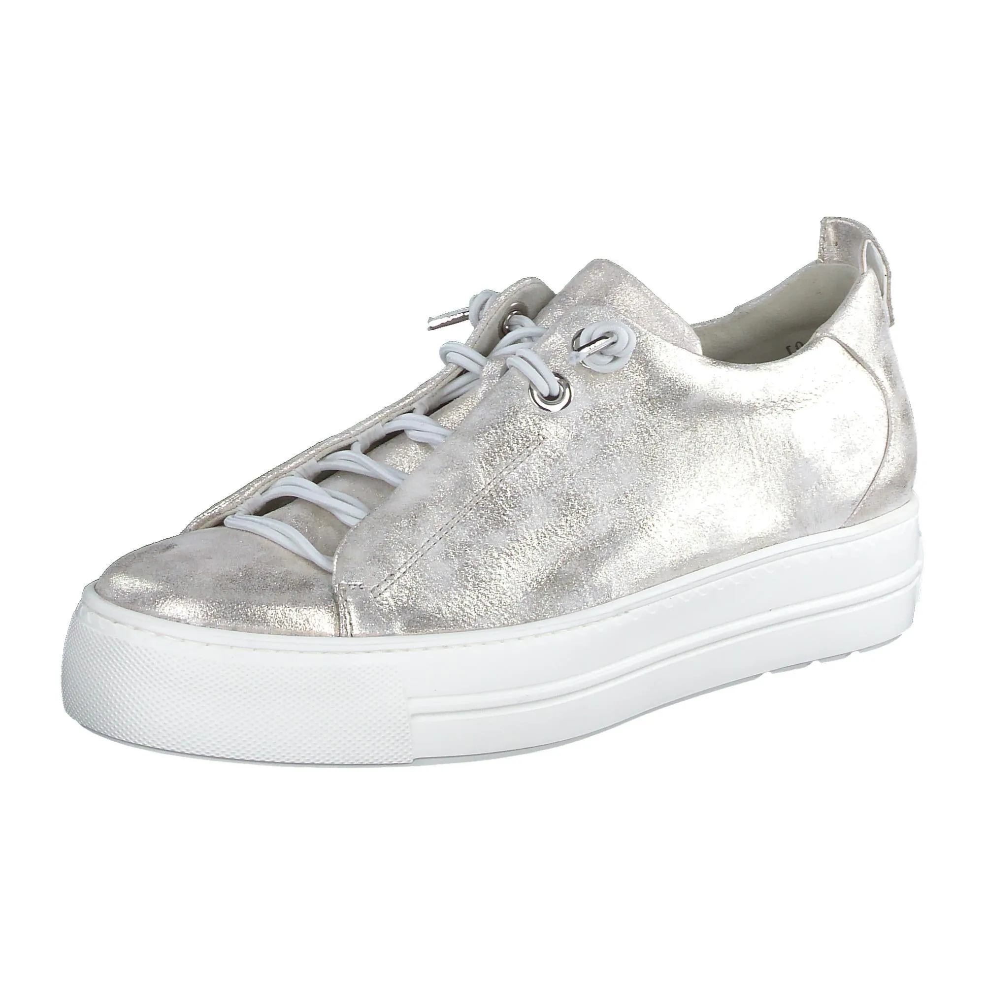 PAUL GREEN Gold Metallic Leather Trainer 5017