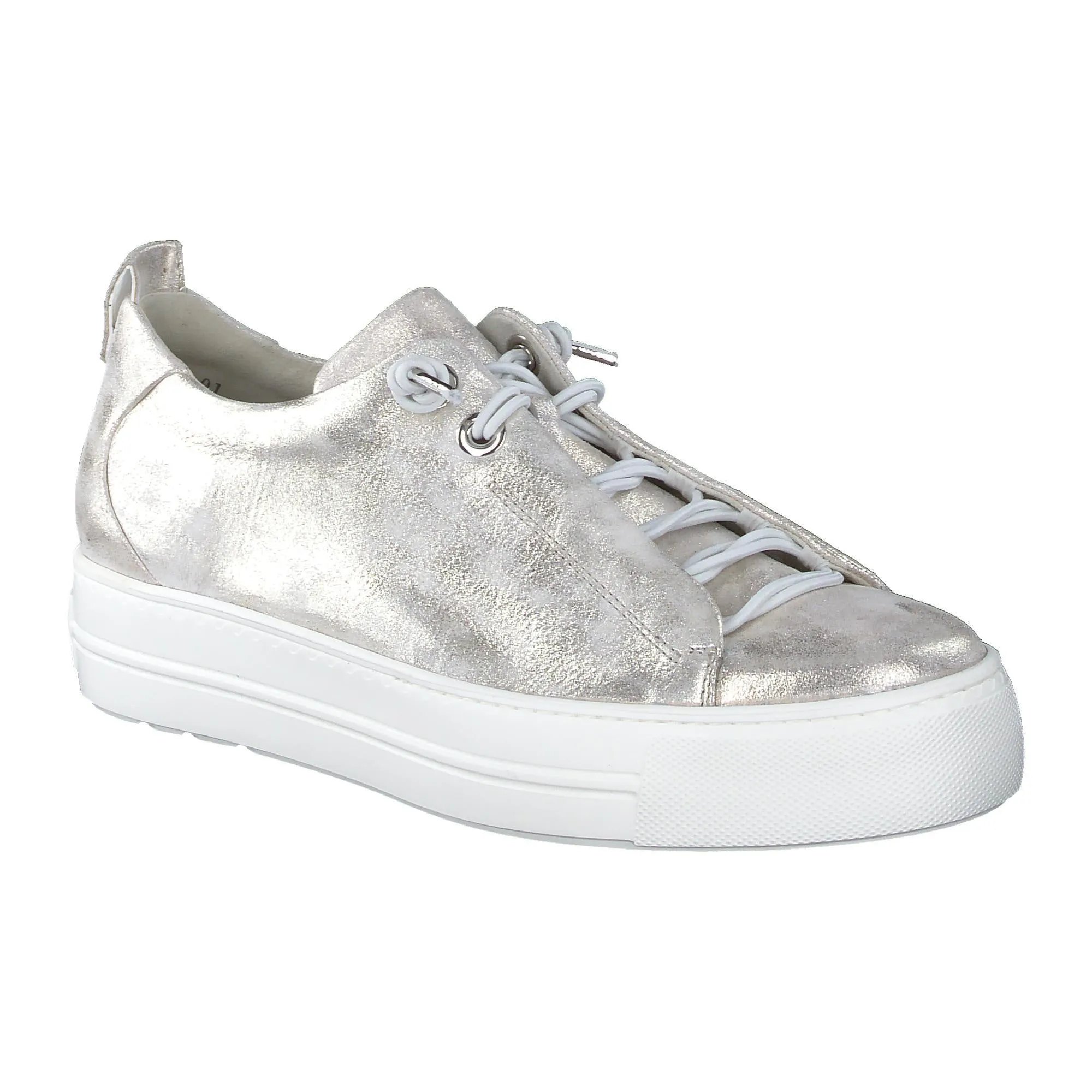 PAUL GREEN Gold Metallic Leather Trainer 5017