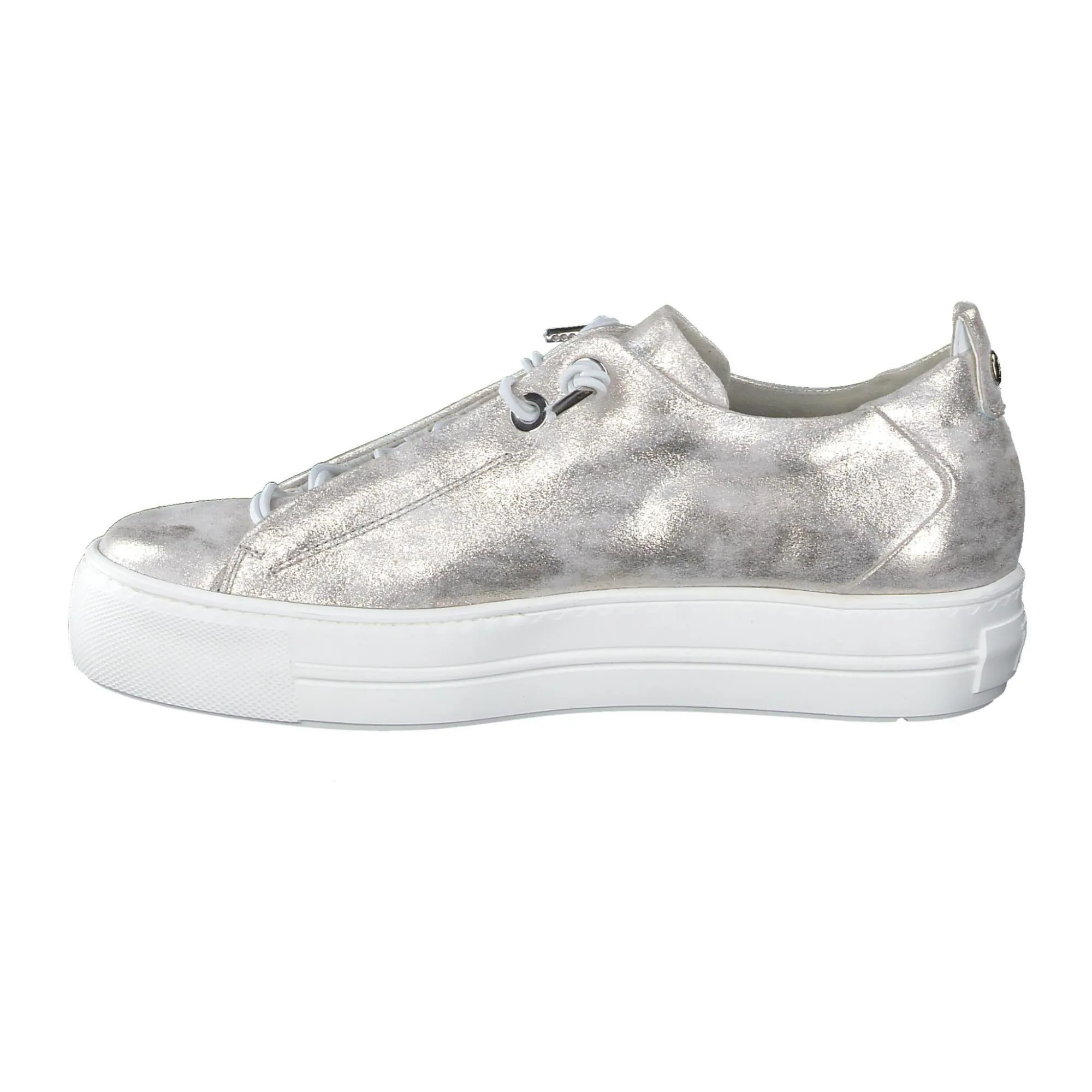 PAUL GREEN Gold Metallic Leather Trainer 5017