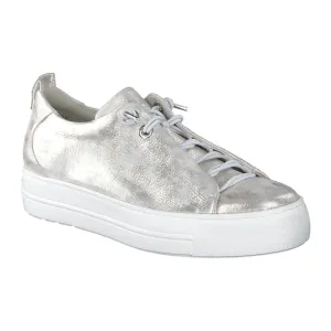 PAUL GREEN Gold Metallic Leather Trainer 5017