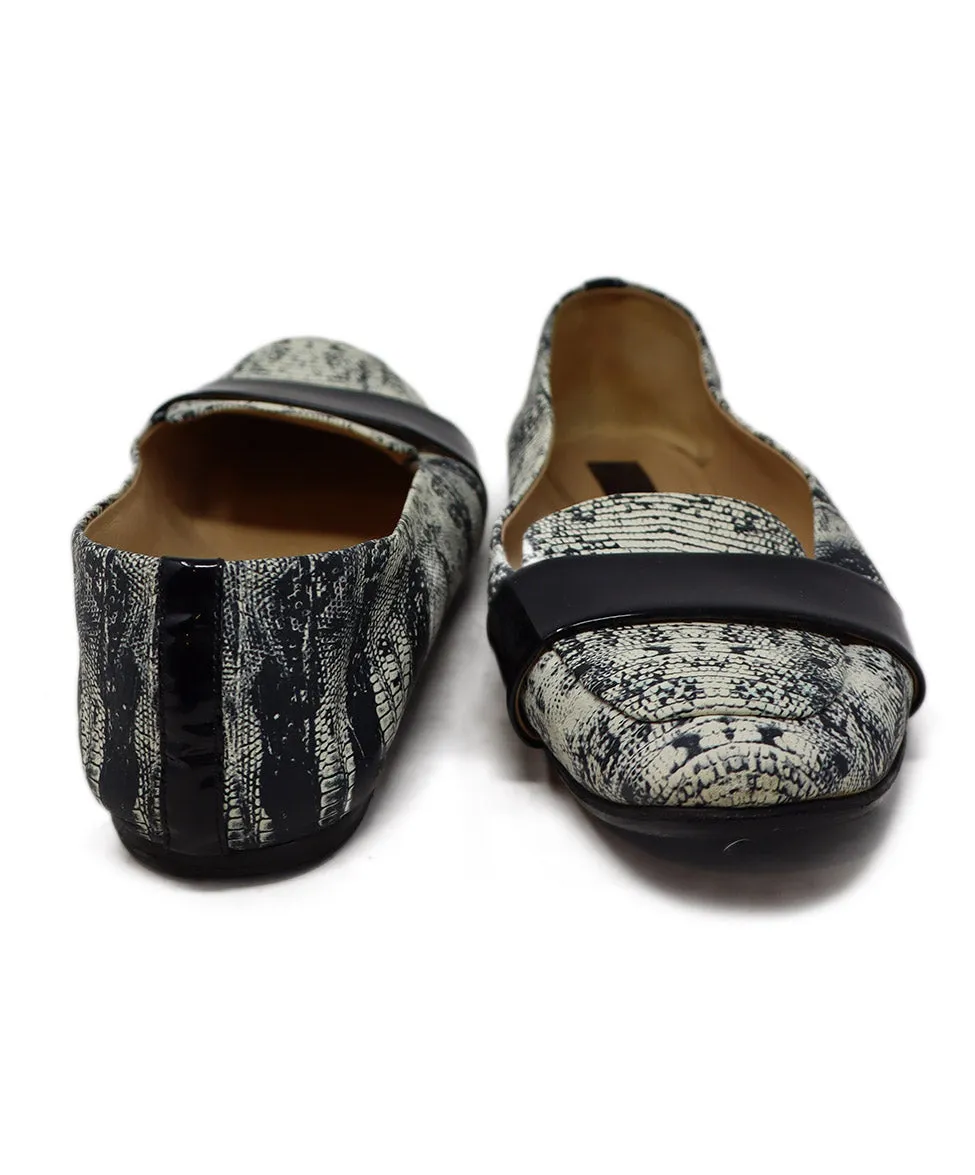 Reed Krakoff B&W Animal Print Leather Flats sz 7