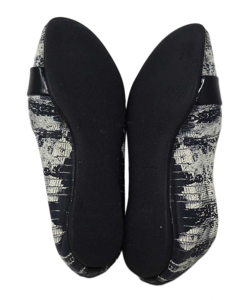 Reed Krakoff B&W Animal Print Leather Flats sz 7