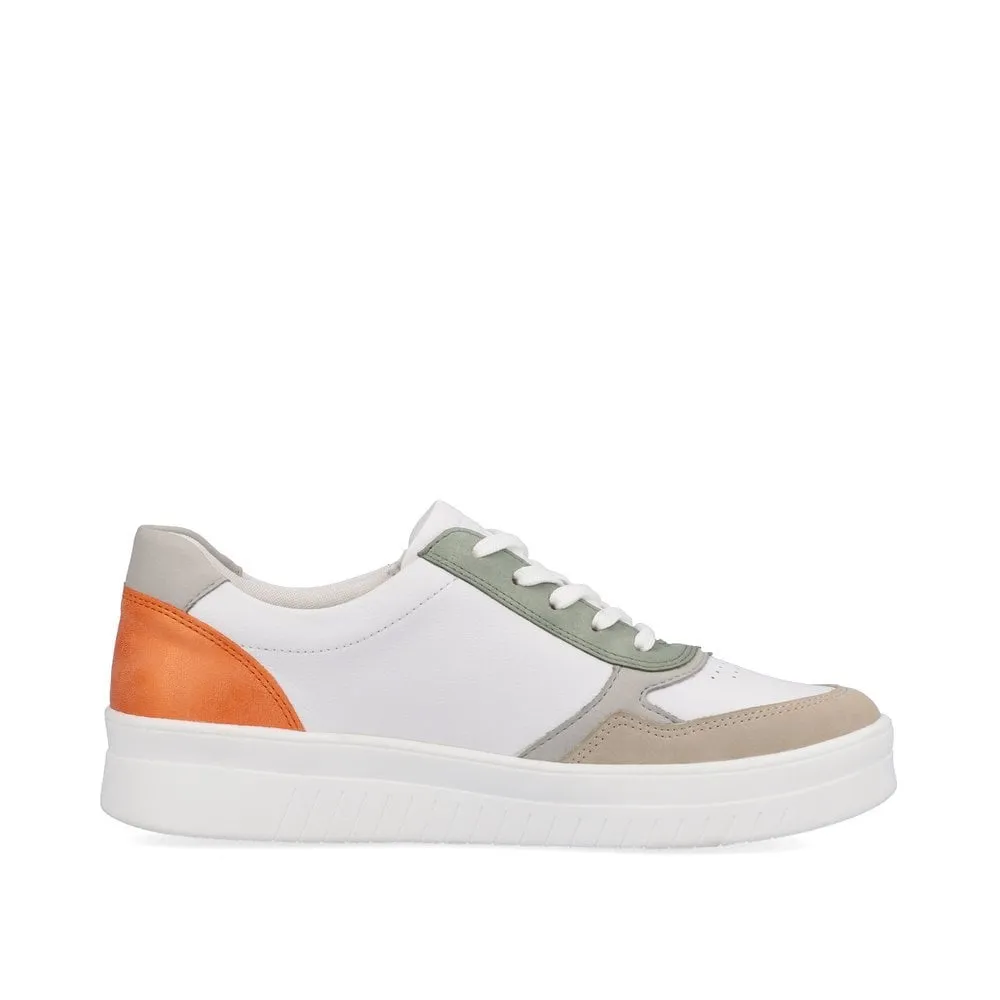 Remonte Trainers D0J01 Ladies Shoes White Combi