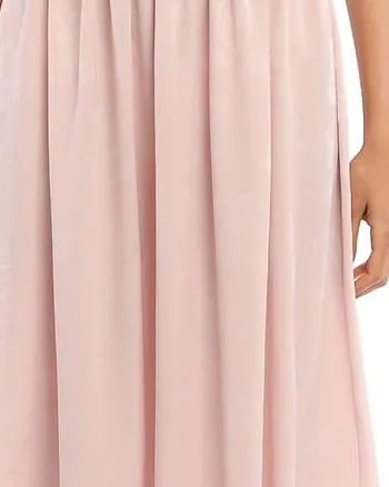 Rosette Mid Length Smocked Waist Dress in Light Pink | Light Pink
