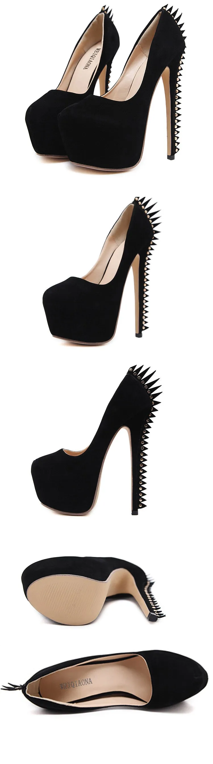 Vegan Thagomizer Dinosaur Platform Stilleto Heels