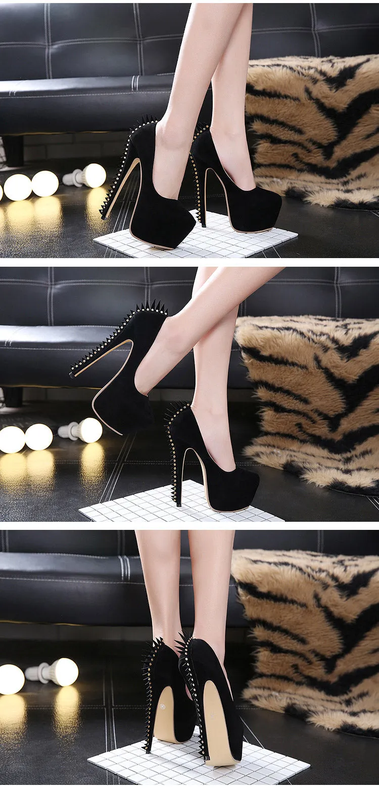 Vegan Thagomizer Dinosaur Platform Stilleto Heels