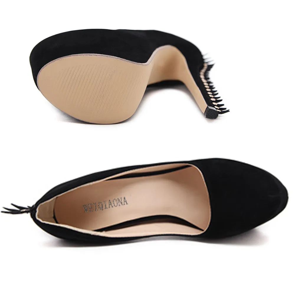 Vegan Thagomizer Dinosaur Platform Stilleto Heels