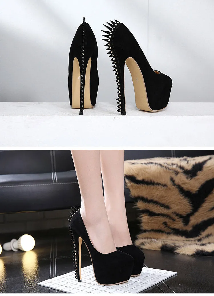 Vegan Thagomizer Dinosaur Platform Stilleto Heels