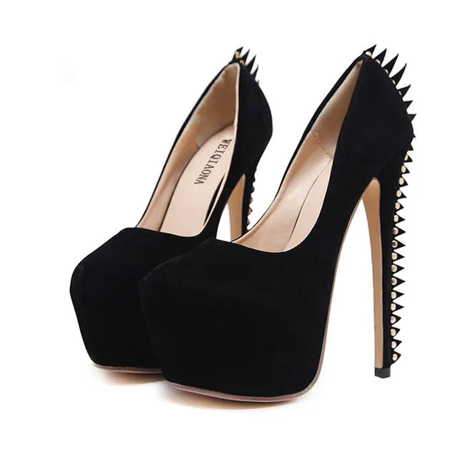 Vegan Thagomizer Dinosaur Platform Stilleto Heels