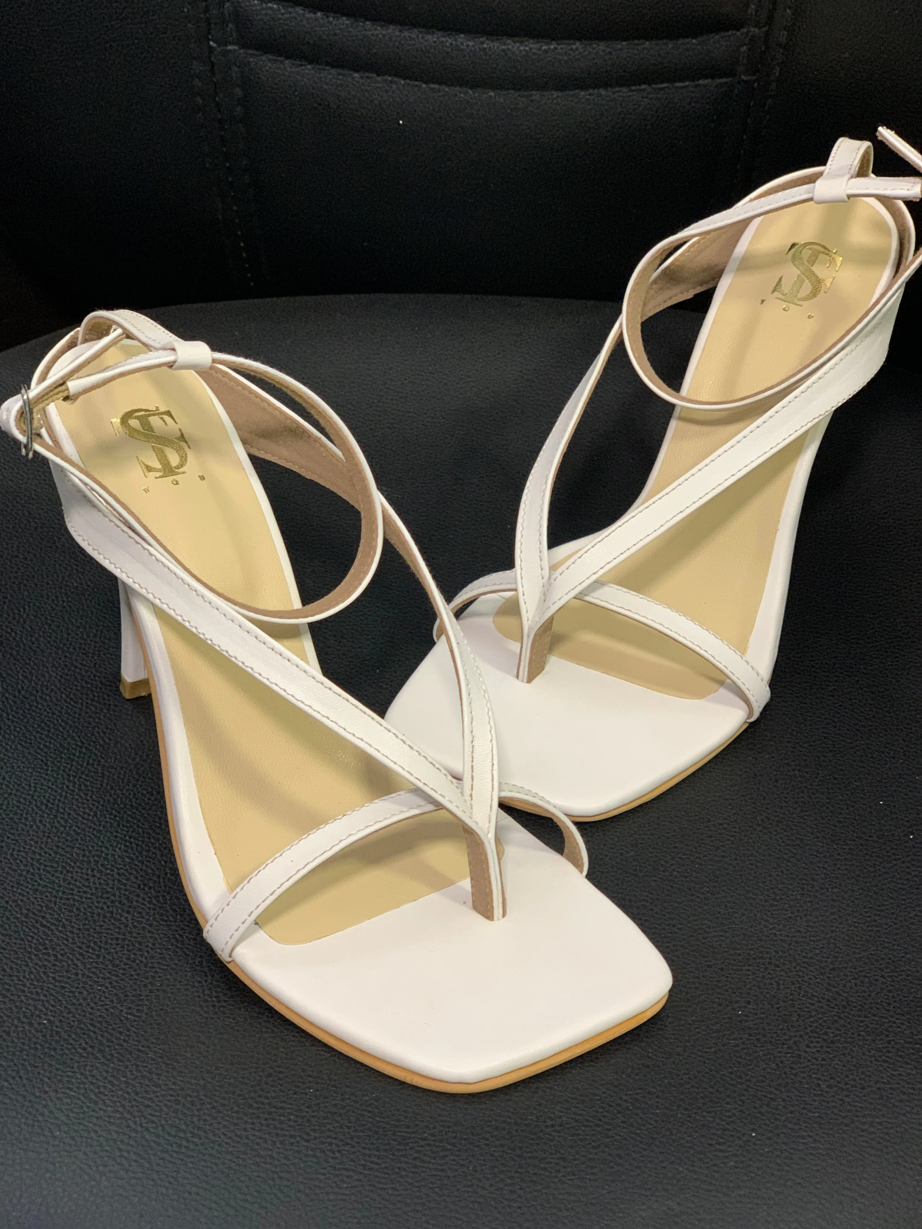 White Strappy  Heels