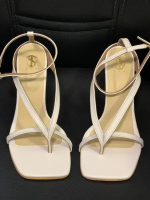 White Strappy  Heels