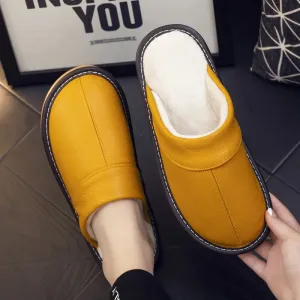 Women's Leather Slide Slippers