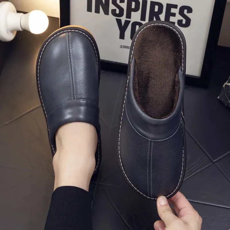 Women's Leather Slide Slippers